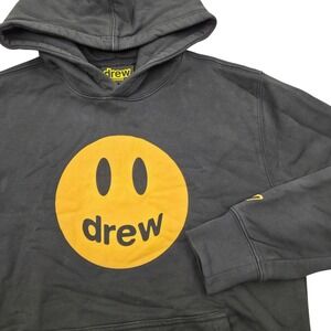 Drew House Logo Hoodie Black Justin Bieber Smiley Face Oversized Size Small
